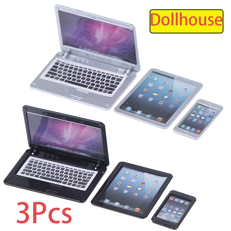 Model Kit House - 3Pcs/set 1:6 Dollhouse Simulation Miniature Laptop
