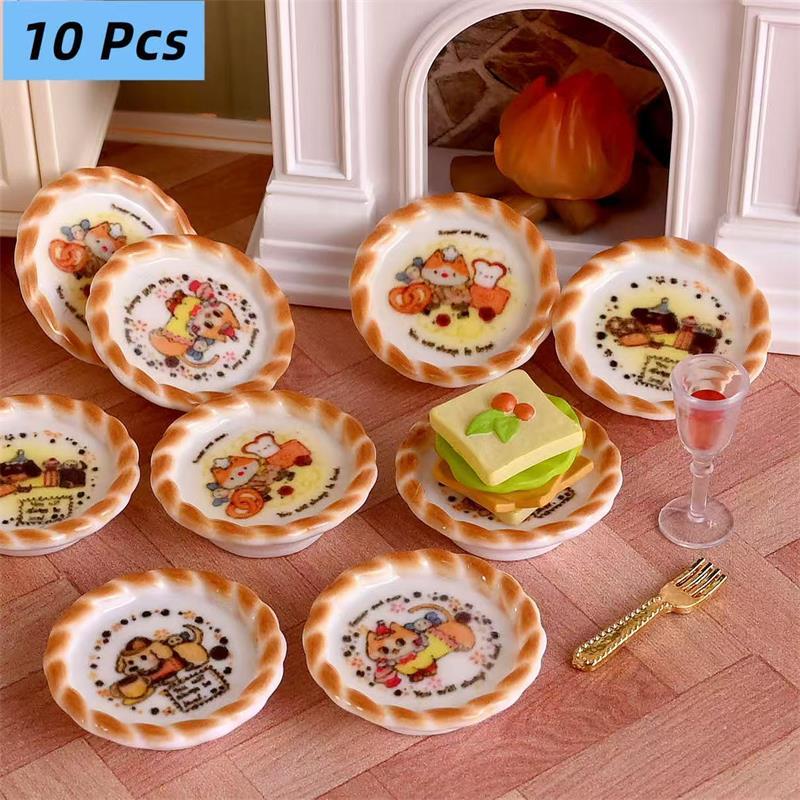 Model Kit House - 10Pcs/set Dollhouse Miniature Puppy Dog Print