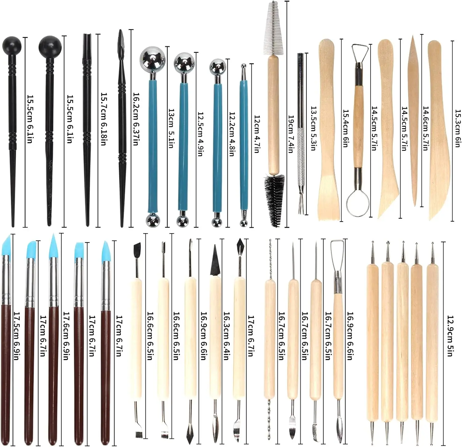 Model Kit Tool Set - 8-61PCS Pottery Tool Set - Ceramic