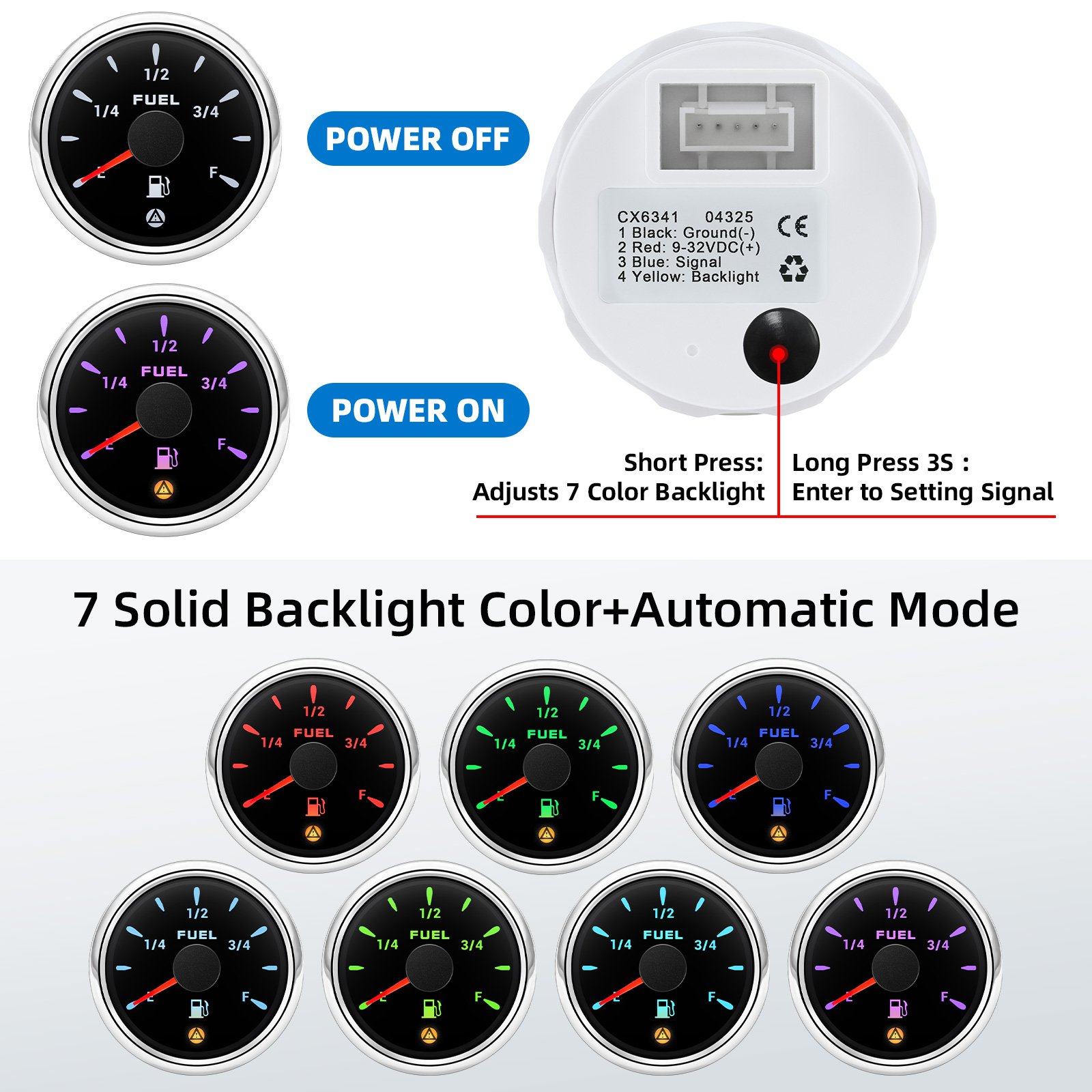 52mm Fuel Level Gauge With Fla - Panel Line Marker 评论和价格