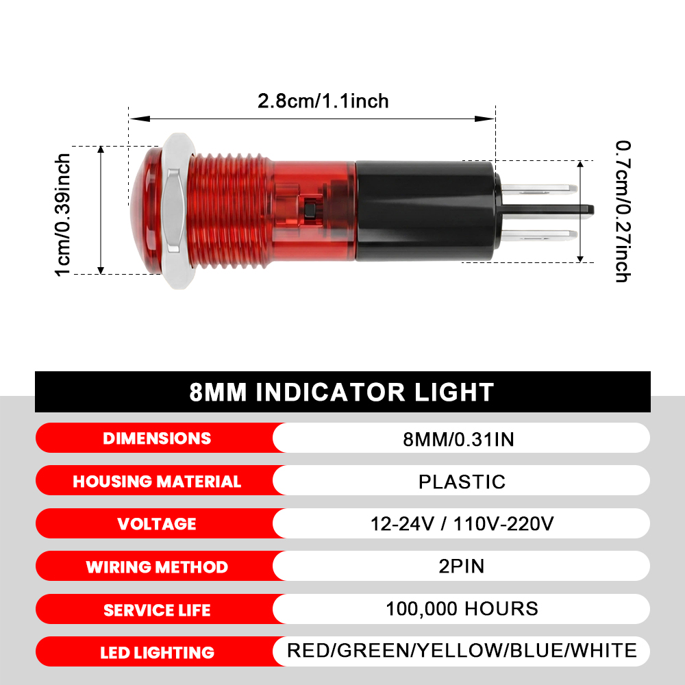 FILN 20PCS 8mm LED Indicator L - Panel Line Marker 评论和价格