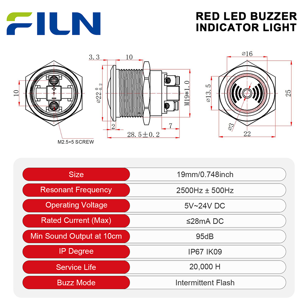 FILN 2PCS 19MM Metal LED Buzze - Panel Line Marker 评论和价格