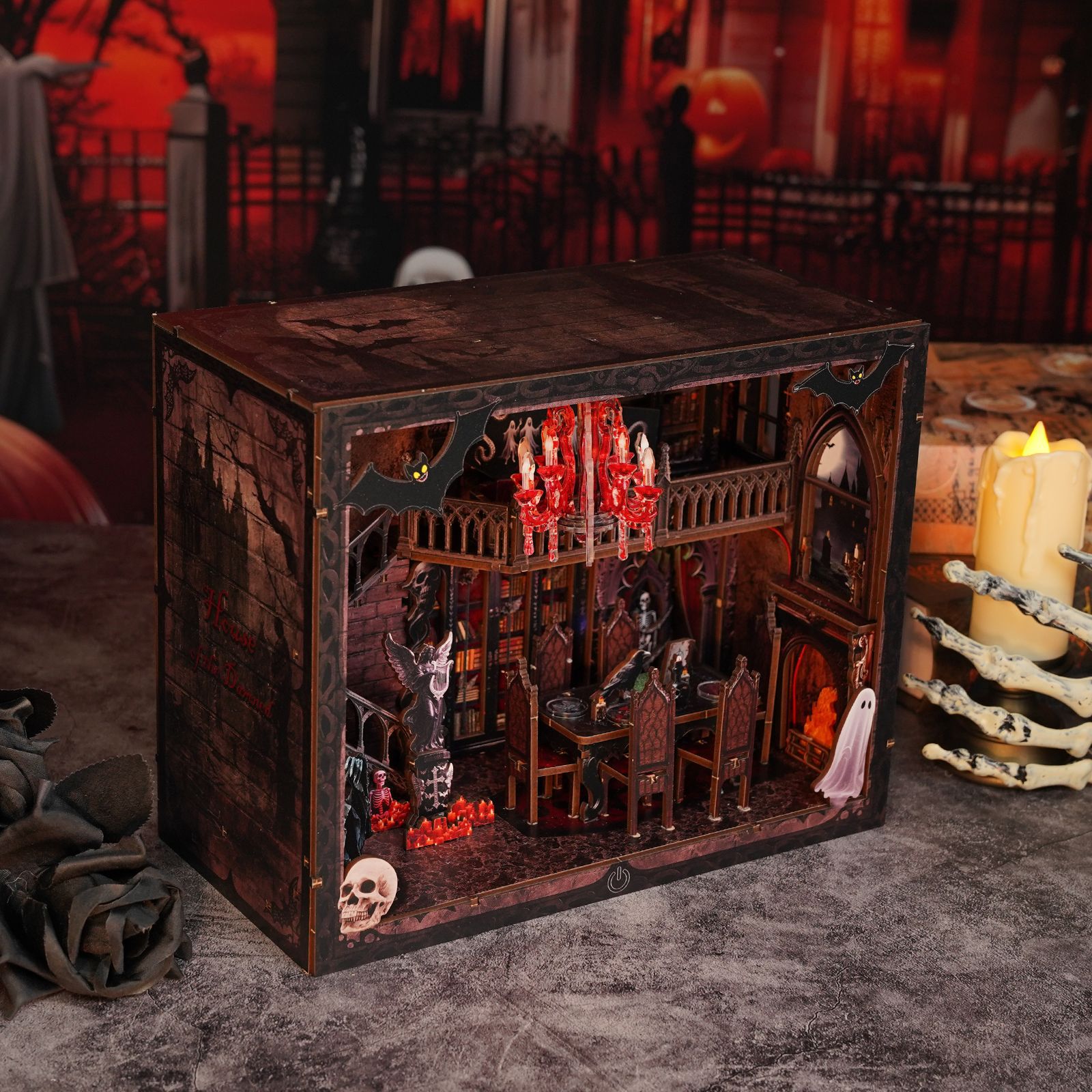 DIY Wooden Book Nook Shelf Ins - Model Kit House 评论和价格